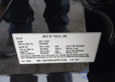 2023 Tesla Model Y Awd/Long Range Dual Motor All-Wheel Drive из США, поврежденный, VIN 7SAYGDEE6PF814758